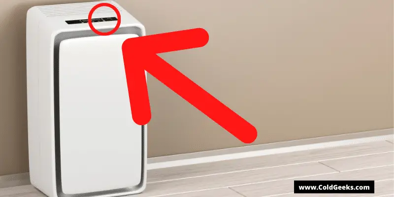 Air purifying fan with red circle and arrow—What Does ION on a Fan Mean