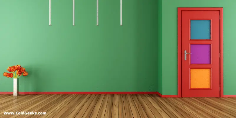 Green room with a colorful door—What is a door fan?