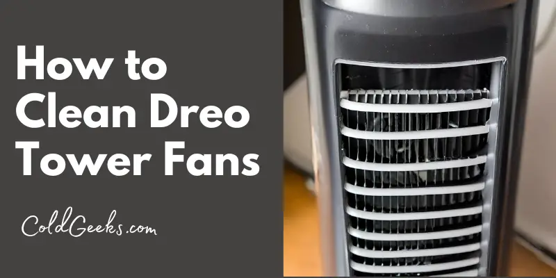 Blog post image of the grill of a Dreo Tower Fan - How to Clean a Dreo Tower Fan