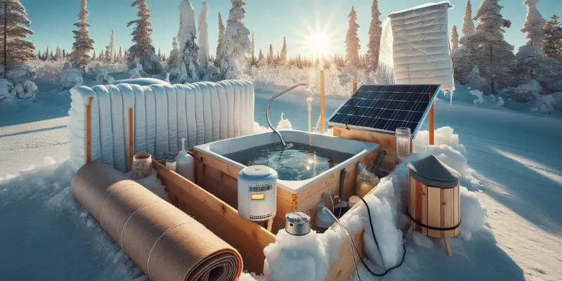 Winter outdoor ice bath setup with insulation and heating methods -- Ways to Keep an Ice Bath from Freezing in the Winter