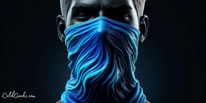Digital Image of a Man Wearing a Blue Cooling Neck Gaiter