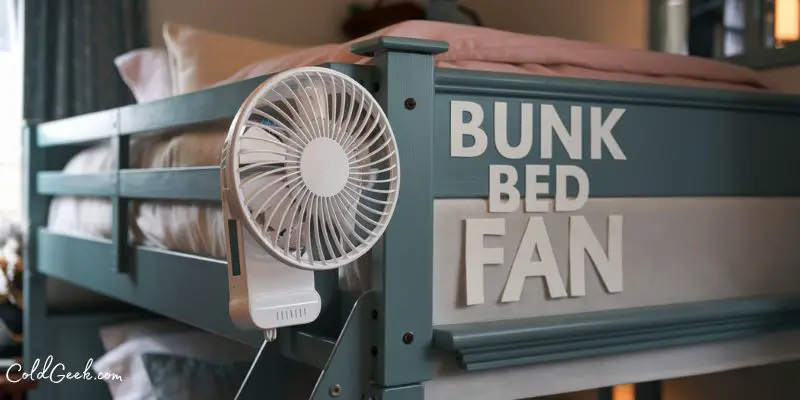 Bunk beds with a bunk bed fan